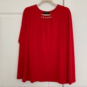 Liz Claiborne Red Long Sleeve Top